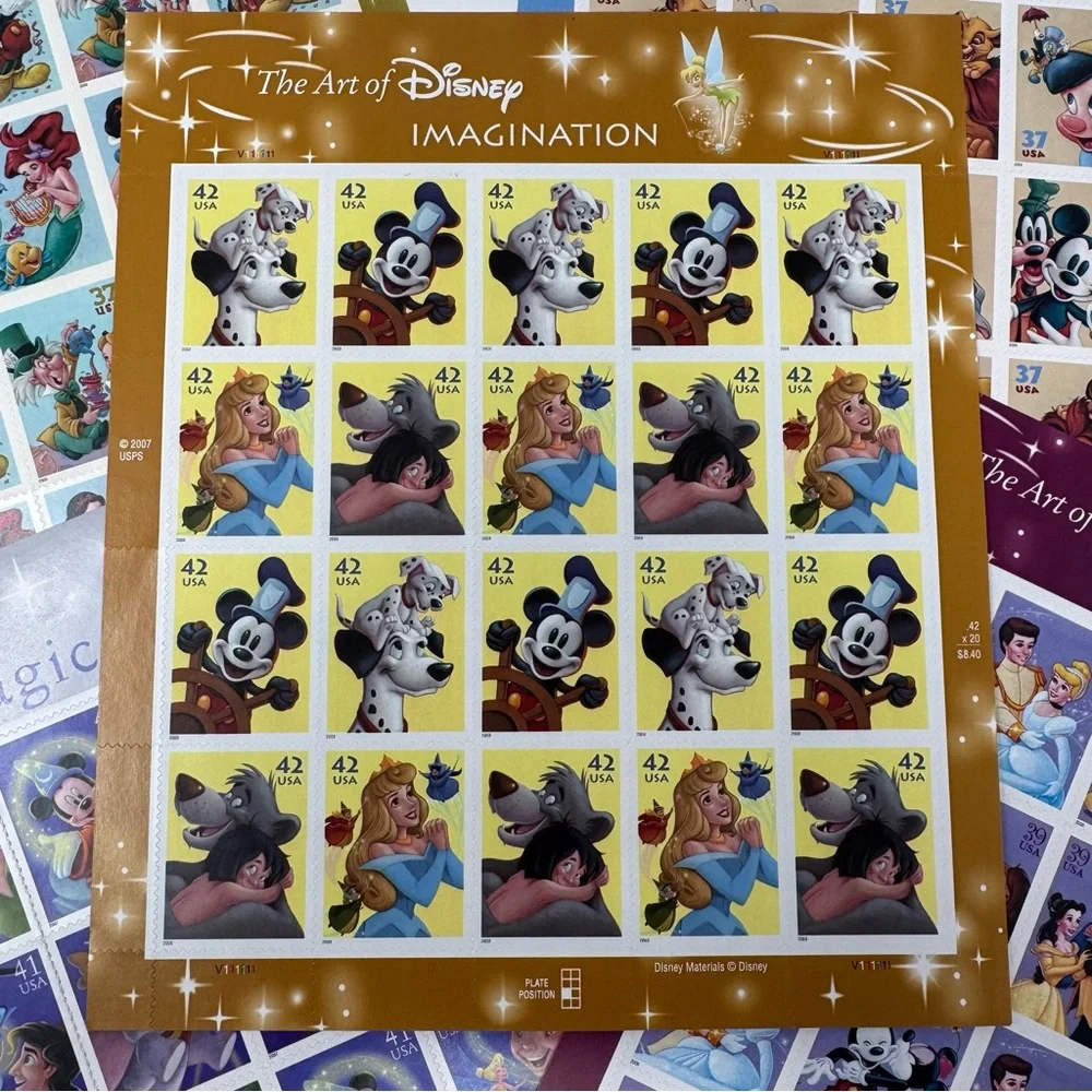 The Art of Disney vintage compete set of US Postage Stamps total of 100 stamps